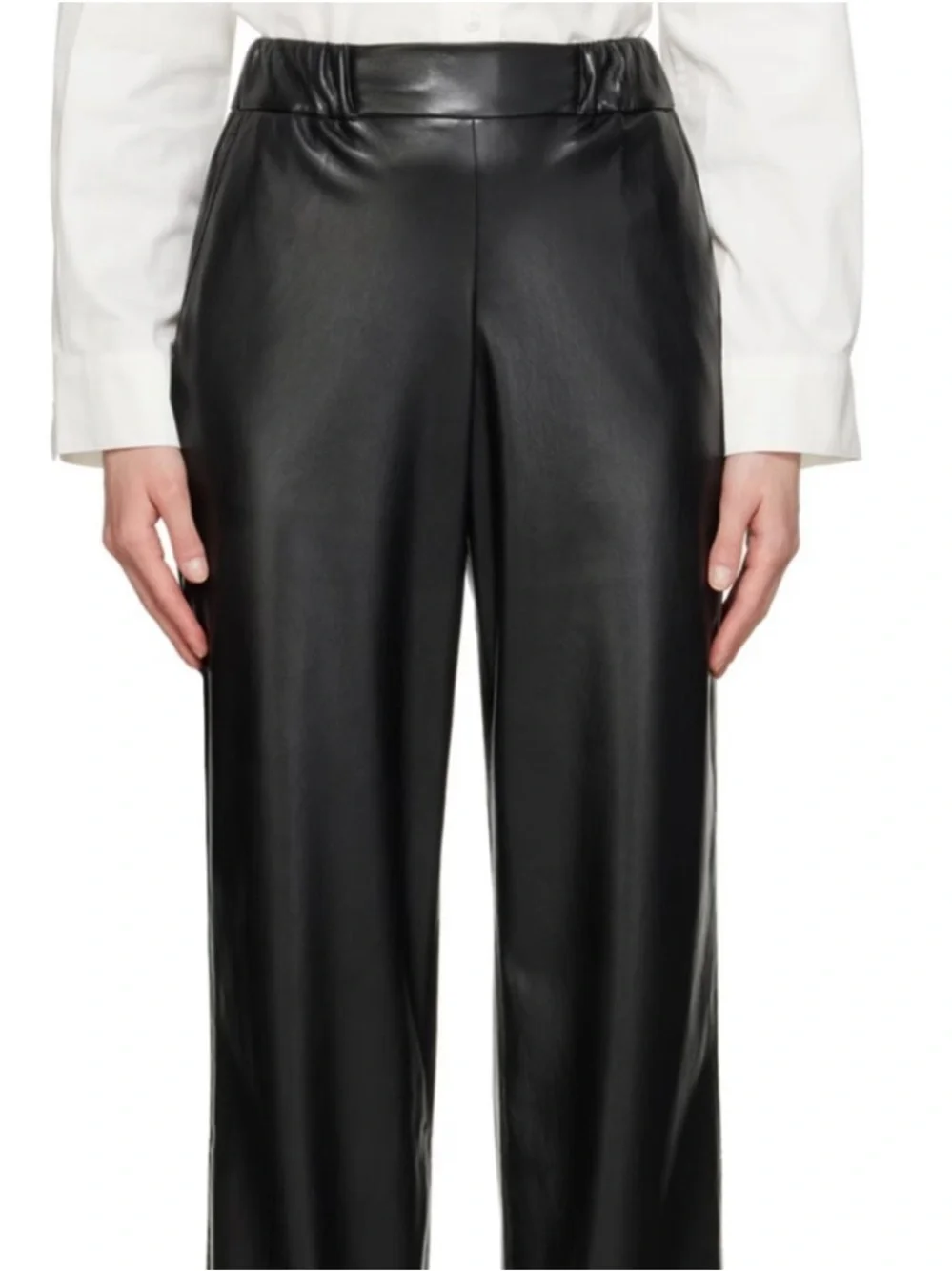 Annie Bing Koa Pant Black Vegan Leather Size Large